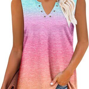 Vibrant Gradient Sleeveless Tank Top